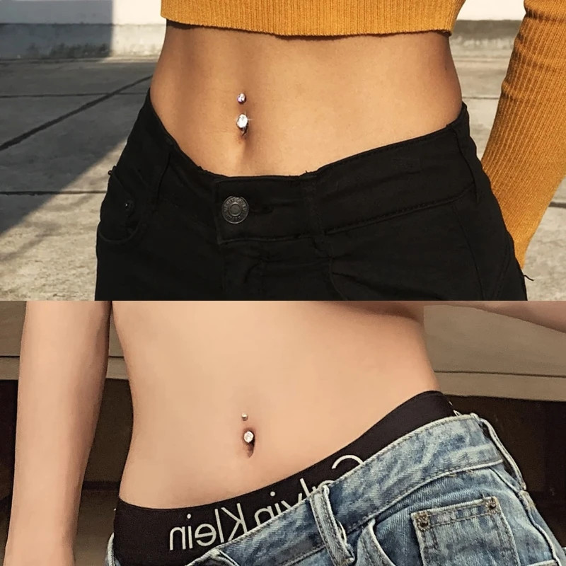 1PC čelični prstenovi za pupak, kristalni piercing za pupak, stil srca, naušnica za piercing za pupak, piercing za pupak, seksi nakit za tijelo Ombligo