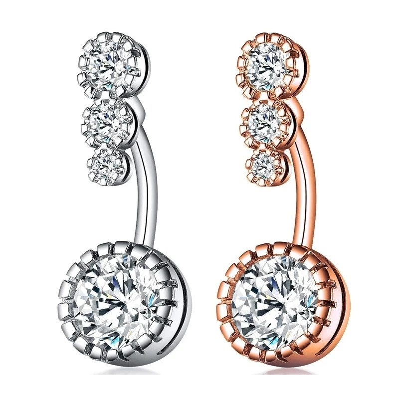 1PC čelični prstenovi za pupak, kristalni piercing za pupak, stil srca, naušnica za piercing za pupak, piercing za pupak, seksi nakit za tijelo Ombligo