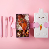Miela Bento priešpiečių dėžutė Kawaii vaikams, mokykliniams vaikams japoniško stiliaus darželio vaikams duona sumuštinių maisto dėžutė plastikinė
