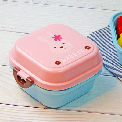 Miela Bento priešpiečių dėžutė Kawaii vaikams, mokykliniams vaikams japoniško stiliaus darželio vaikams duona sumuštinių maisto dėžutė plastikinė
