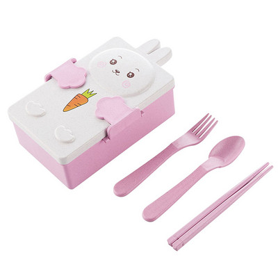 Miela Bento priešpiečių dėžutė Kawaii vaikams, mokykliniams vaikams japoniško stiliaus darželio vaikams duona sumuštinių maisto dėžutė plastikinė