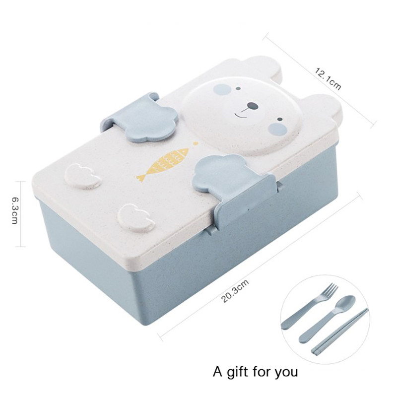 Miela Bento priešpiečių dėžutė Kawaii vaikams, mokykliniams vaikams japoniško stiliaus darželio vaikams duona sumuštinių maisto dėžutė plastikinė