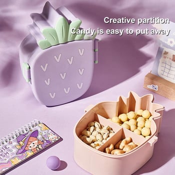 Кутия за обяд Bento Case Контейнер за храна Ежедневна употреба Лесен за носене Дизайн на непропускливо отделение Форма на ананас 3 решетки