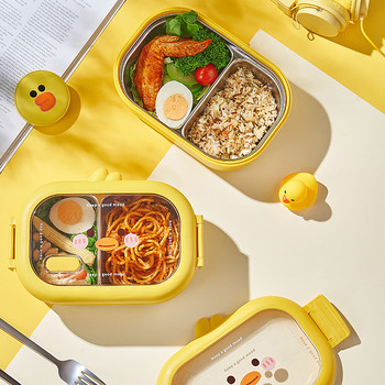 Χαριτωμένο ανοξείδωτο κουτί μεσημεριανού γεύματος Bento Kids School Kawaii Bento Box Kids Σφραγισμένο φορητό δοχείο τροφίμων Ξεχωριστό θερμαινόμενο κουτί γεύματος
