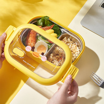 Χαριτωμένο ανοξείδωτο κουτί μεσημεριανού γεύματος Bento Kids School Kawaii Bento Box Kids Σφραγισμένο φορητό δοχείο τροφίμων Ξεχωριστό θερμαινόμενο κουτί γεύματος