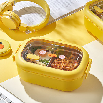 Сладка кутия за обяд Bento от неръждаема стомана, детска училищна кутия Kawaii Bento, детски запечатан преносим контейнер за храна, отделна нагреваема кутия за обяд