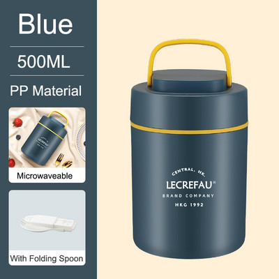 Cutie de prânz termică cu lingură Sac de prânz izolată Cutie Bento Cuptor cu microunde Încălzitor de mâncare Cupă pentru supă Container termos Cutie de prânz pentru copii