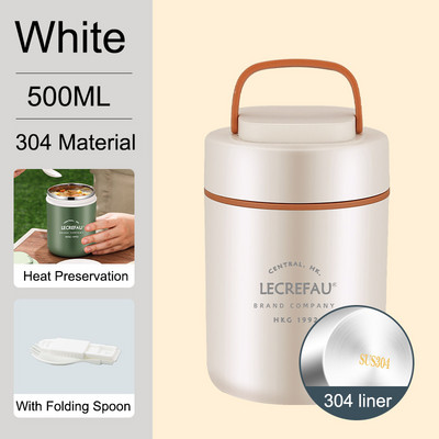 Cutie de prânz termică cu lingură Sac de prânz izolată Cutie Bento Cuptor cu microunde Încălzitor de mâncare Cupă pentru supă Container termos Cutie de prânz pentru copii