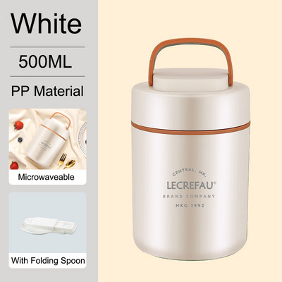 Cutie de prânz termică cu lingură Sac de prânz izolată Cutie Bento Cuptor cu microunde Încălzitor de mâncare Cupă pentru supă Container termos Cutie de prânz pentru copii