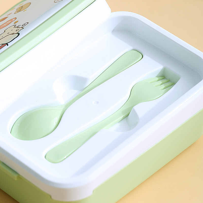 Cutie de prânz pentru cuptor cu microunde cu două straturi de 1350 ml Recipient de depozitare a alimentelor pentru vesela drăguț pentru copii, copii, școală, birou, cutie portabilă bento