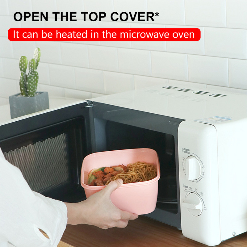 Kaasaskantav Bento Box salatikauss, mikrolaineahjus hermeetiline lekkekindel lõunakarbi toidukonteiner kahvliga üliõpilastel matkajatele