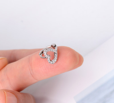 1 vnt. Punk Hiphop Cool Crystal Moon Star Cross Heart Kaukolė Mažas Apvalus Lankelis Auskarų vėrimas Pakabukas Ausys Žavingi papuošalai Didmeninė prekyba