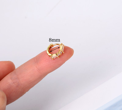 1 vnt. Punk Hiphop Cool Crystal Moon Star Cross Heart Kaukolė Mažas Apvalus Lankelis Auskarų vėrimas Pakabukas Ausys Žavingi papuošalai Didmeninė prekyba