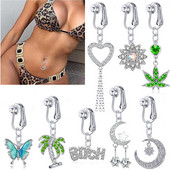 Roostevabast terasest võltsitud kõhu augustamine rippuv pikk ripats võltsitud nööbist rõngas klamber naba naba läbistamata keha ehted