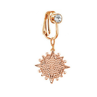 Novi lažni prsten za pupak od nehrđajućeg čelika, kristalno mjesečevo srce bez pirsinga, viseći dugi privjesak za tijelo, kopča na pupku