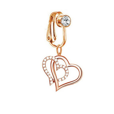 Novi lažni prsten za pupak od nehrđajućeg čelika, kristalno mjesečevo srce bez pirsinga, viseći dugi privjesak za tijelo, kopča na pupku