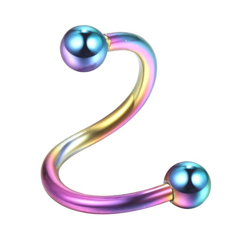 1vnt S formos žiedas lūpų nosies auskarų vėrimas ausų kremzlės auskarai 16g nerūdijančio plieno vyrų moteriški netikri pertvaros auskarai kūno papuošalai