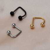 1tk 16G roostevabast terasest huulerõngad spiraalselt keeratud huulerõngas must punk naiste lahedad tüdrukute huuletarvikud augustavad kehaehted
