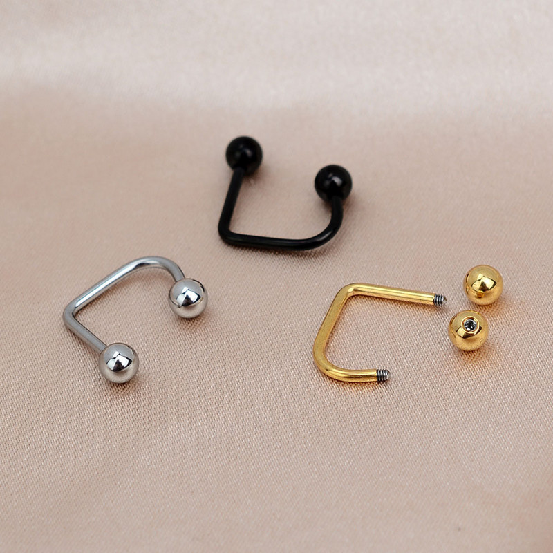 1tk 16G roostevabast terasest huulerõngad spiraalselt keeratud huulerõngas must punk naiste lahedad tüdrukute huuletarvikud augustavad kehaehted