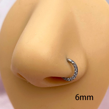 Златен цвят Малки обеци с обръч от неръждаема стомана Кръгла халка за нос Кръгли Huggies за жени Мъже 2022 г. Кристална обеца за уши Костена катарама