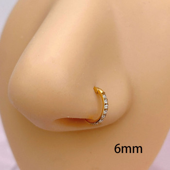 Χρυσό χρώμα Μικρά σκουλαρίκια με κρίκο από ανοξείδωτο ατσάλι Δαχτυλίδι μύτης στρογγυλό Huggies για γυναίκες 2022 Κρυστάλλινο δαχτυλίδι αυτιού κοκάλι αγκράφα