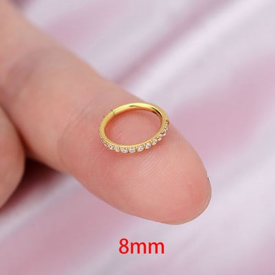 Χρυσό χρώμα Μικρά σκουλαρίκια με κρίκο από ανοξείδωτο ατσάλι Δαχτυλίδι μύτης στρογγυλό Huggies για γυναίκες 2022 Κρυστάλλινο δαχτυλίδι αυτιού κοκάλι αγκράφα