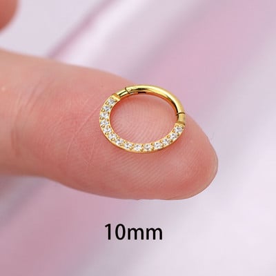 Χρυσό χρώμα Μικρά σκουλαρίκια με κρίκο από ανοξείδωτο ατσάλι Δαχτυλίδι μύτης στρογγυλό Huggies για γυναίκες 2022 Κρυστάλλινο δαχτυλίδι αυτιού κοκάλι αγκράφα