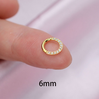Χρυσό χρώμα Μικρά σκουλαρίκια με κρίκο από ανοξείδωτο ατσάλι Δαχτυλίδι μύτης στρογγυλό Huggies για γυναίκες 2022 Κρυστάλλινο δαχτυλίδι αυτιού κοκάλι αγκράφα