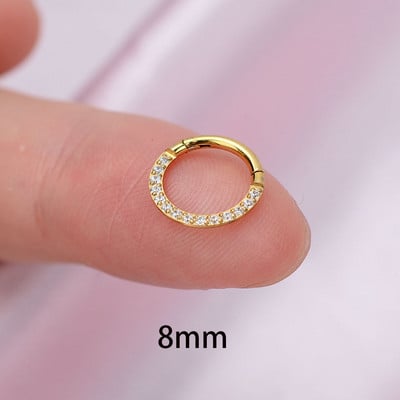 Χρυσό χρώμα Μικρά σκουλαρίκια με κρίκο από ανοξείδωτο ατσάλι Δαχτυλίδι μύτης στρογγυλό Huggies για γυναίκες 2022 Κρυστάλλινο δαχτυλίδι αυτιού κοκάλι αγκράφα