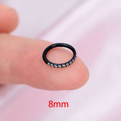 Χρυσό χρώμα Μικρά σκουλαρίκια με κρίκο από ανοξείδωτο ατσάλι Δαχτυλίδι μύτης στρογγυλό Huggies για γυναίκες 2022 Κρυστάλλινο δαχτυλίδι αυτιού κοκάλι αγκράφα