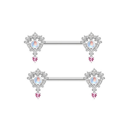 1 tk Ingel Roosa Tiib Nibu Piercing Ehted Roostevabast terasest kristallist nibu rõngas naistele Seksikas süda lill nibu kangid Piercin