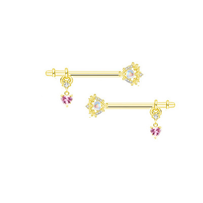 1 tk Ingel Roosa Tiib Nibu Piercing Ehted Roostevabast terasest kristallist nibu rõngas naistele Seksikas süda lill nibu kangid Piercin