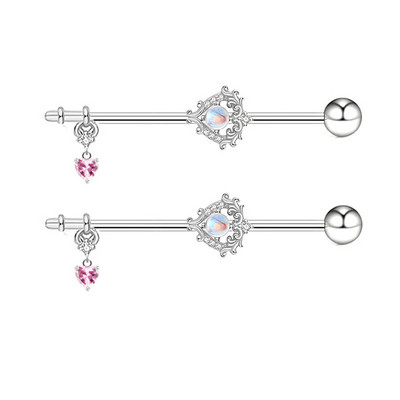 1 tk Ingel Roosa Tiib Nibu Piercing Ehted Roostevabast terasest kristallist nibu rõngas naistele Seksikas süda lill nibu kangid Piercin