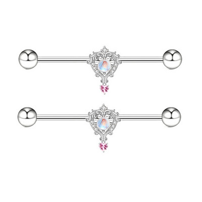 1 tk Ingel Roosa Tiib Nibu Piercing Ehted Roostevabast terasest kristallist nibu rõngas naistele Seksikas süda lill nibu kangid Piercin