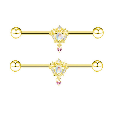 1 tk Ingel Roosa Tiib Nibu Piercing Ehted Roostevabast terasest kristallist nibu rõngas naistele Seksikas süda lill nibu kangid Piercin