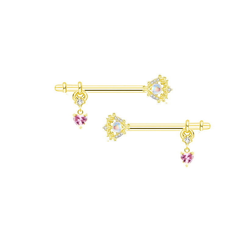 1 tk Ingel Roosa Tiib Nibu Piercing Ehted Roostevabast terasest kristallist nibu rõngas naistele Seksikas süda lill nibu kangid Piercin