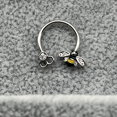 1kom leptir prsten za piercing u nosu Pregradni prsten od kirurškog čelika Helix ušna hrskavica Naušnica Okrugla potkova Nakit za tijelo 10 mm 16G