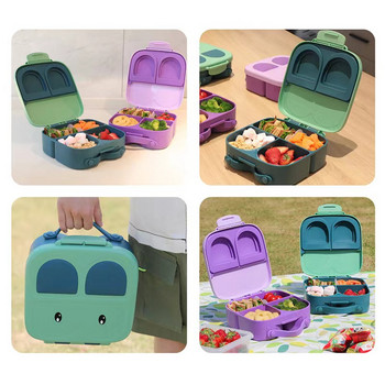 Кутия Bunny Bento за деца Деца Ученици за училище с 4 отделения и подвижен разделител Безплатна непропусклива храна за малки деца