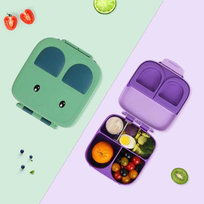 Bunny Bento Box lastele, lastele, õpilastele kooli jaoks, 4 sektsiooni ja eemaldatava vaheseinaga, lekkekindel väikelaste toit