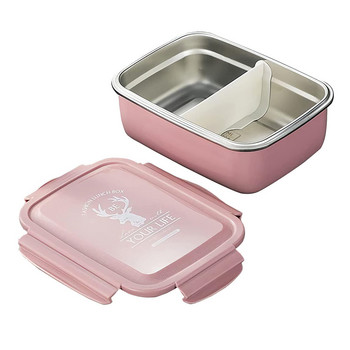Κουτί μεσημεριανού φαγητού Thermos 304 από ανοξείδωτο χάλυβα για παιδιά Ενήλικες Γκρι Σετ τσάντες Bento Box στεγανό Θερμικό κουτί φαγητού χωρίς BPA