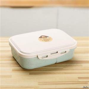 Χαριτωμένο κουτί μεσημεριανού γεύματος για παιδιά Δοχείο φαγητού 3 Κουτιά αποθήκευσης σχάρας Κουτί σνακ Bento Παιδικό σιτάρι Ψάθινο Υλικό Αδιάβροχο Ιαπωνικό στιλ