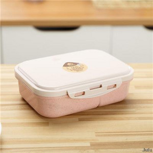 Χαριτωμένο κουτί μεσημεριανού γεύματος για παιδιά Δοχείο φαγητού 3 Κουτιά αποθήκευσης σχάρας Κουτί σνακ Bento Παιδικό σιτάρι Ψάθινο Υλικό Αδιάβροχο Ιαπωνικό στιλ