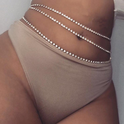 Blizgučiai, pilvo juosmens grandinėlė kūno papuošalai moterims Seksualūs bikini paplūdimio vintažiniai paillette žavūs kūno papuošalai