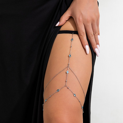 Σέξι Stretch Strap Casual Beach Thigh Chain για Γυναικεία Γυαλιστερή στολίδι για πόδι με στρας με θηλιά για πόδι με κρόσσια στολίδι για πάρτι για νυχτερινό κέντρο διασκέδασης
