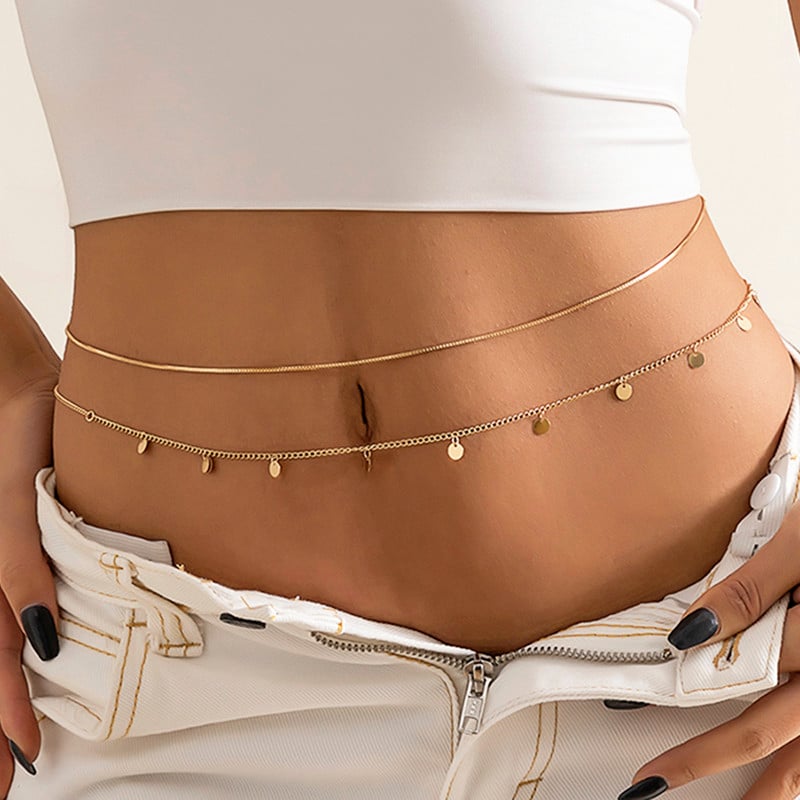 Seksikas kahekordse õhukese ketiga naiste vööst kett Võluv liblikas kõhukett suvine rannabikiini keha ehtefestivali komplektid