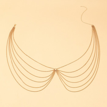 Лятна тенденция 2023 г. Метална имитация на перла Многопластова верига за кръста Плажно парти Креативна верига за тяло Дамски аксесоари за чар