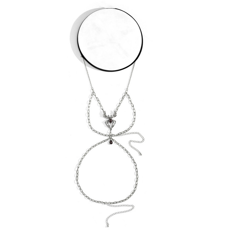 Seksikas Harajuku stiilis mitmekihiline jalakett tüdrukule Punk Dark Spider ripats tsirkoon kehakett reie kett JK rõivamanused