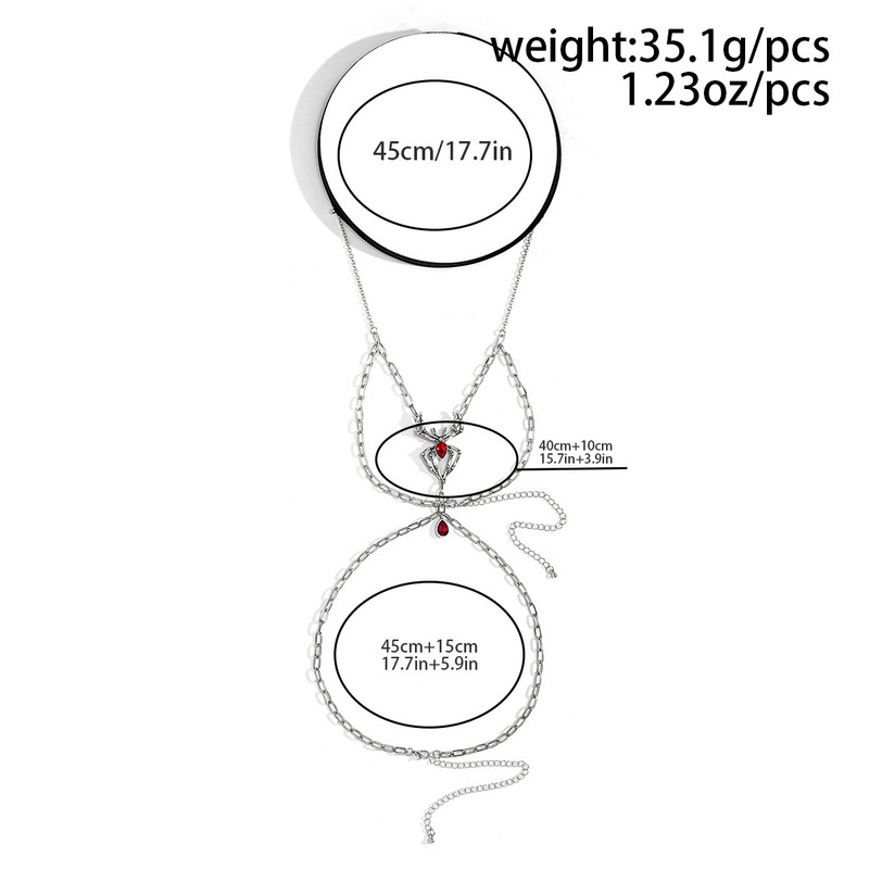 Seksikas Harajuku stiilis mitmekihiline jalakett tüdrukule Punk Dark Spider ripats tsirkoon kehakett reie kett JK rõivamanused