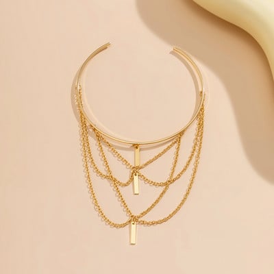 Punk Ρυθμιζόμενη Ορθογώνια Κρεμαστό Γυναικεία Κρεμαστό Γυναικεία Αλυσίδα Ανοιχτό Περιβραχιόνιο Resort Wind Beach