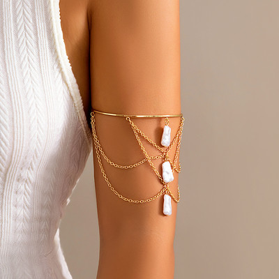 Punk Ρυθμιζόμενη Ορθογώνια Κρεμαστό Γυναικεία Κρεμαστό Γυναικεία Αλυσίδα Ανοιχτό Περιβραχιόνιο Resort Wind Beach